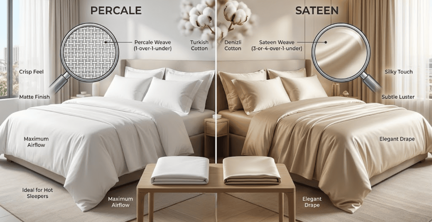 Percale vs. Sateen: How to Choose the Perfect Luxury Weave for Your Property